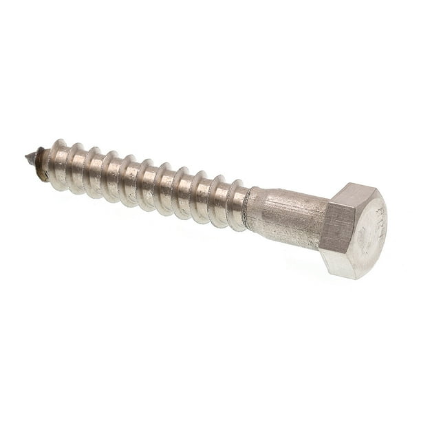 Right Thread 18-8 Stainless Steel 3/8 Hex Head X 2 1/2 Lag Wood Screws A Pack of 2 Right Thread 18-8 Stainless Steel 3/8 Hex Head X 2 1/2 Lag Wood Screws A Pack of 2